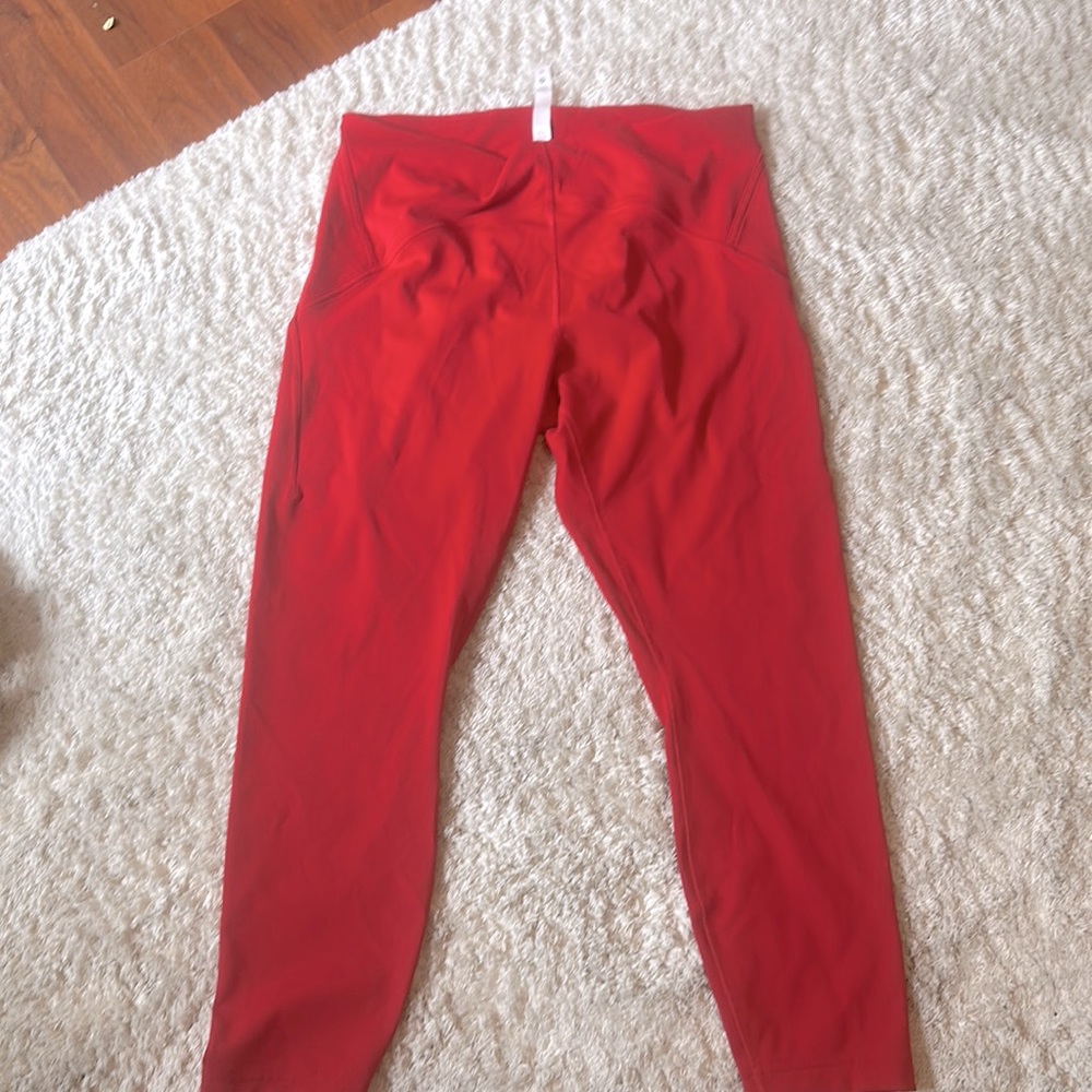 Lululemon instill high rise tight dark red size 14 25”